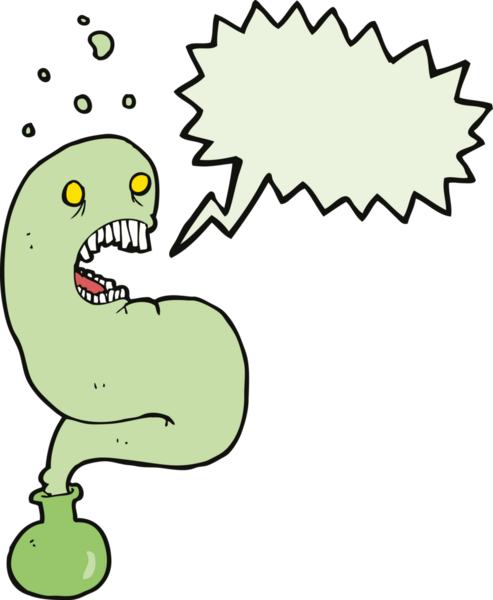 Şişede cadılar bayramı hayaleti ve bir insan tarafından çizilmiş konuşma balonu.