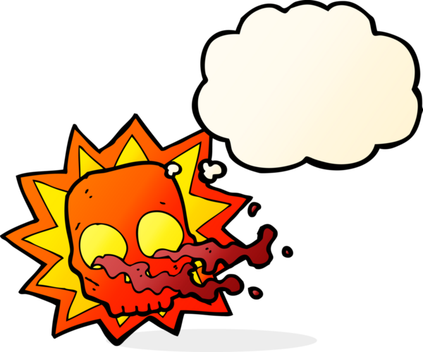 Bir insan tarafından çizilmiş düşünce baloncuklu cadılar bayramı kafatası sembolü.