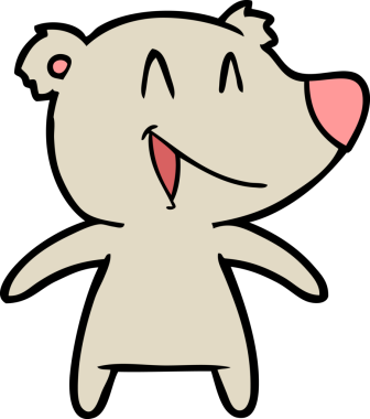 Bir insan tarafından çizilmiş gülen ayı çizgi filmi.