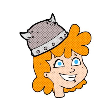 Bir insan tarafından çizilmiş serbest çizim dişi viking.