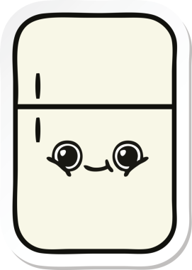 Bir insan tarafından çizilmiş şirin bir buzdolabı etiketi.