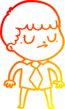 Bir insan tarafından çizilen huysuz bir çocuğun sıcak çizgi çizimi.