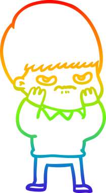 Gökkuşağı gradyan çizgi çizimi Bir insan tarafından çizilmiş bir çizgi film çocuğu