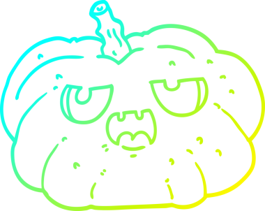 Bir insan tarafından çizilmiş bir çizgi balkabağı çizimi.