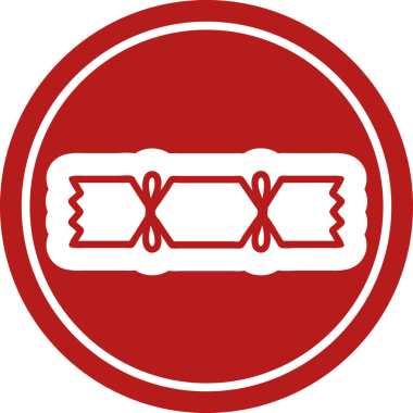 Bir insan tarafından çizilmiş noel krakeri simgesi