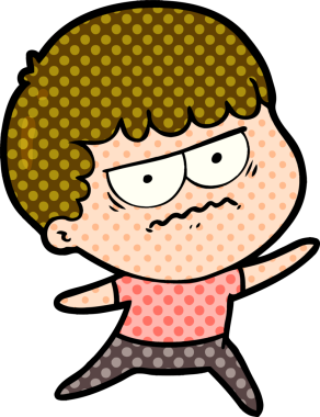 Bir insan tarafından çizilmiş rahatsız bir adam.