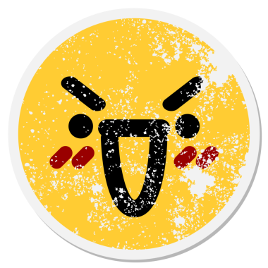 Bir insan tarafından çizilmiş güler yüz dairesel çıkartması.