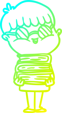 Bir insan tarafından çizilmiş gözlük takan çizgi film çocuğu çizimi.