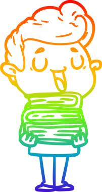 gökkuşağı gradyanı çizimi bir insan tarafından çizilmiş mutlu bir çizgi film adamı