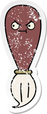 Bir insan tarafından çizilmiş karikatür fırçasının sıkıntılı çıkartması.