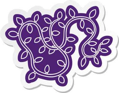 Bir insan tarafından çizilmiş renkli ışıkların çizgi film etiketi.