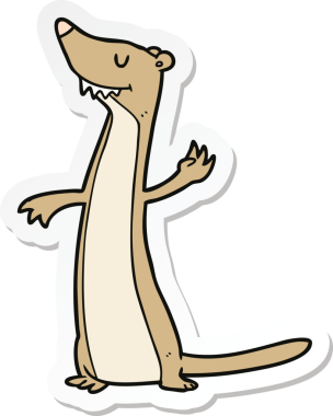 Bir insan tarafından çizilmiş bir karikatür sansarının çıkartması.