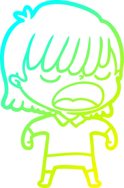 Bir insan tarafından yüksek sesle çizilmiş bir karikatür kadın çizimi.