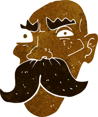 Bir insan tarafından çizilmiş kızgın yaşlı bir adam.