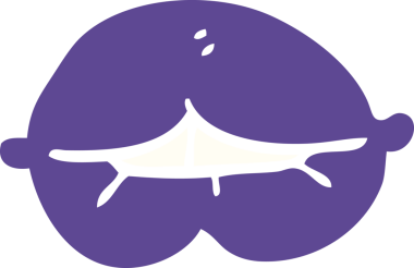 Bir insan tarafından çizilmiş karalama mor dudaklar.