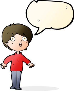 Bir insan tarafından çizilen konuşma baloncuğu ile bir adamı şaşırtan çizgi film.