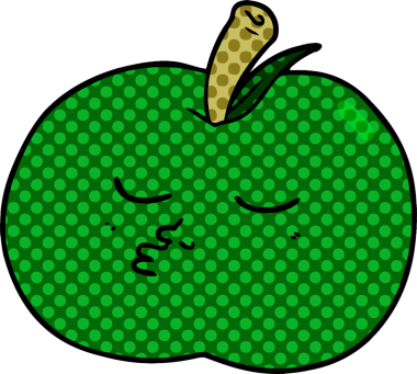 bir insan tarafından çizilmiş yüksek kaliteli bir elma.