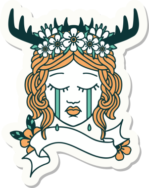 Bir insan tarafından çizilmiş insan bir Druid çıkartması.