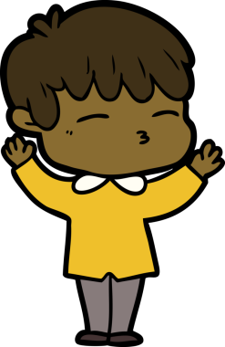 Bir insan tarafından çizilmiş meraklı bir çocuk.