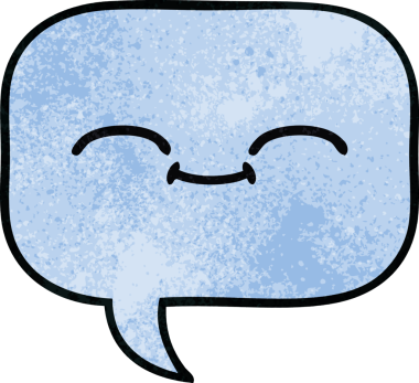 Bir insan tarafından çizilmiş bir konuşma baloncuğunun retro grunge doku karikatürü