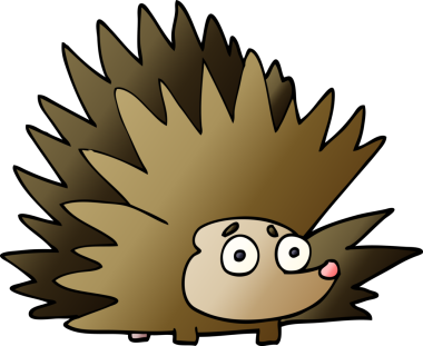 Bir insan tarafından çizilmiş çivili kirpi.