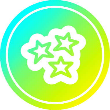 Yıldız, bir insan tarafından çizilen havalı gradyan bitiş ile dairesel simgeyi şekillendirir