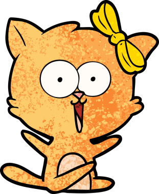 Bir insan tarafından çizilmiş çizgi film kedisi.