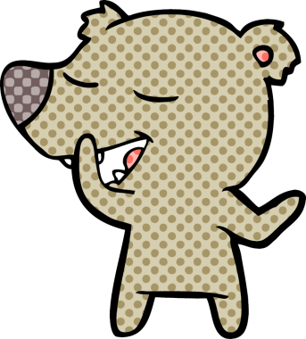 Bir insan tarafından çizilmiş çizgi film ayısı.