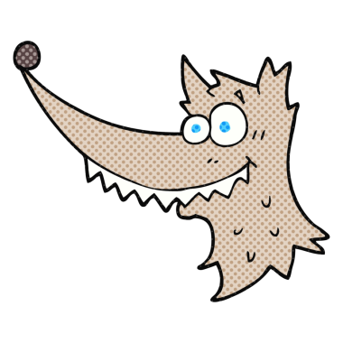 Bir insan tarafından çizilmiş serbest çizim bir kurt kafası.