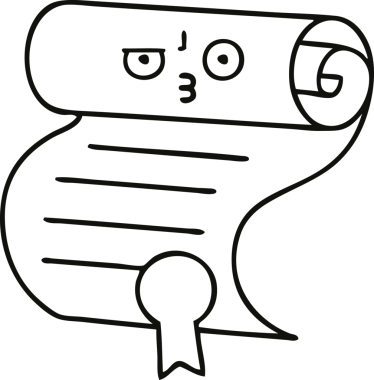 Bir insan tarafından çizilen sözleşmenin çizgi çizimi