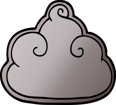 Bir insan tarafından çizilmiş karalama fırtına bulutu.