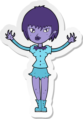 Bir insan tarafından çizilmiş vampir bir kızın çıkartması.