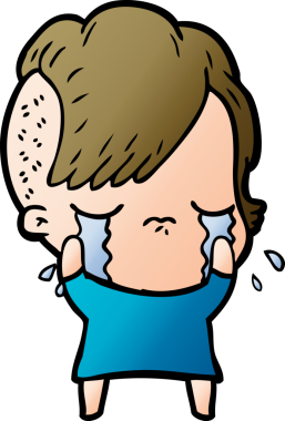 Bir insan tarafından çizilmiş ağlayan bir kız.