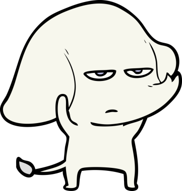 Bir insan tarafından çizilmiş kızgın bir fil.