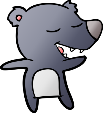 Bir insan tarafından çizilmiş çizgi film ayısı.