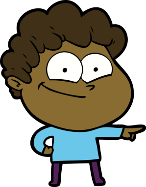 Bir insan tarafından çizilmiş mutlu bir adam.