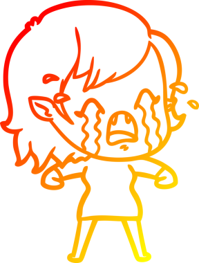 Bir insan tarafından çizilmiş ağlayan vampir kız çizgi filmi.