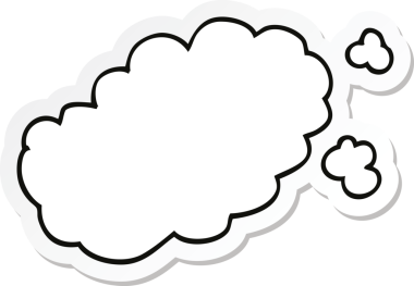 Bir insan tarafından çizilmiş sigara dumanının çıkartması.