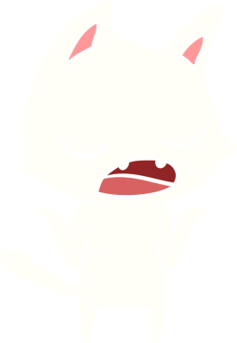 Konuşan kedi omuz silkiyor Bir insan tarafından çizilmiş