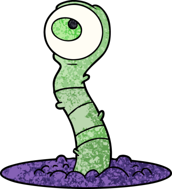 Bir insan tarafından çizilmiş uzaylı bataklık canavarı çizgi filmi.