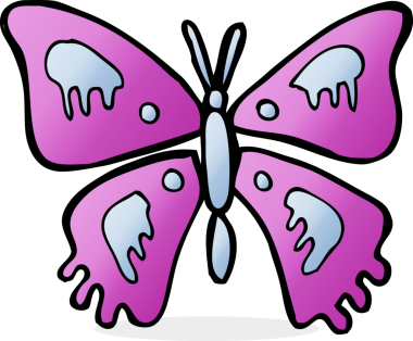 Bir insan tarafından çizilmiş kelebek çizimi.