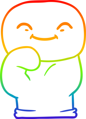 Bir insan tarafından çizilmiş bir çizgi film boks eldiveninin gradyan çizimi