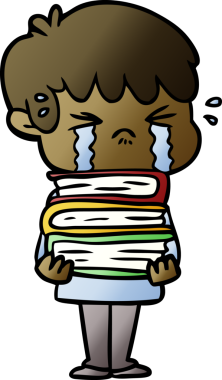 Bir insan tarafından çizilmiş ağlayan çizgi film çocuğu.