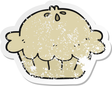 Bir insan tarafından çizilmiş karikatür turtasının gerilimli etiketi.