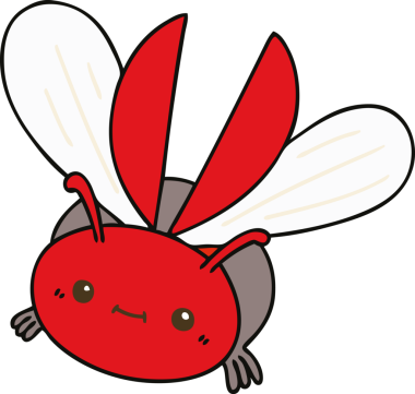 Bir insan tarafından çizilmiş el çizimi, uçan böcek.