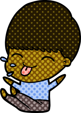 Bir insan tarafından çizilmiş çizgi film çocuğu.