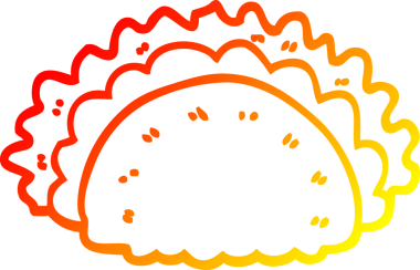 Bir insan tarafından çizilmiş sağlıklı bir taco çizgi filmi.