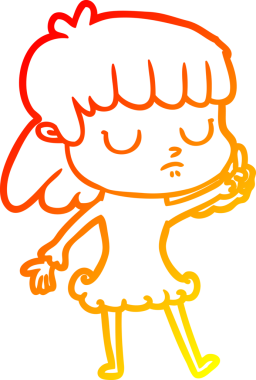 Bir insan tarafından çizilmiş bir çizgi film karakterinin sıcak çizgi çizimi