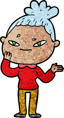 Bir insan tarafından çizilmiş karikatür kadın.