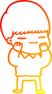 Bir insan tarafından çizilmiş kendini beğenmiş bir çizgi film karakteri çizimi.